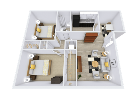 Canterbury 2  Bed   1  Bath   866 Sq. Ft.